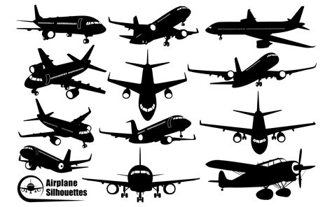 Airplane or Aircraft Silhouettes Vector Graphic by adopik · Creative ...