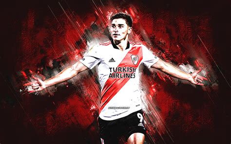 Julian Alvarez River Plate Argentine Football Player Red Stone