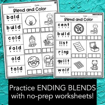 Ending Blends Worksheets Glued Sounds NG And NK Science Of Reading