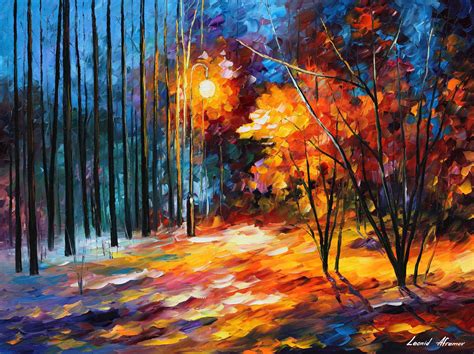 Shadows On Snow Palette Knife Oil Painting On Canvas By Leonid