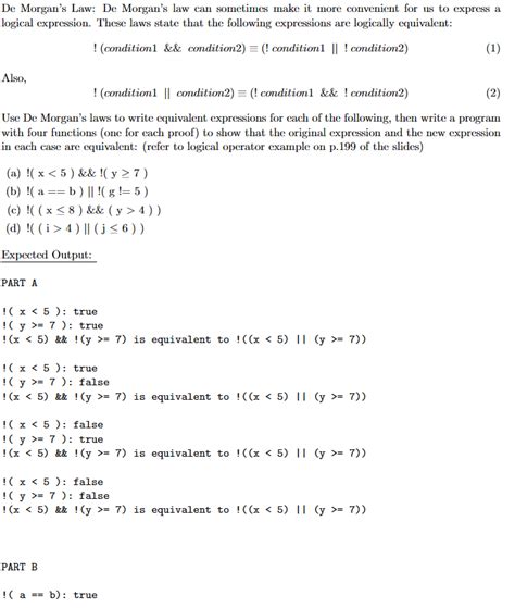 Solved De Morgan's Law: De Morgan's law can sometimes make | Chegg.com