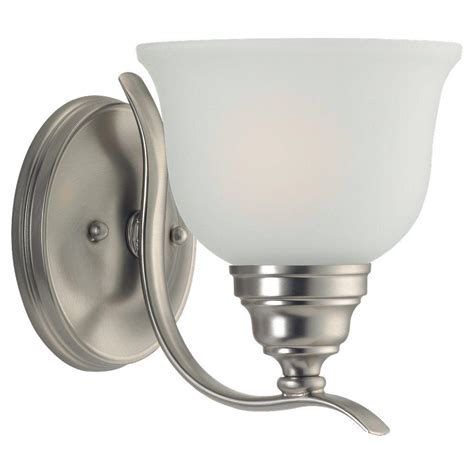 Sea Gull Lighting Wheaton 1 Light Brushed Nickel Wall Bath Sconce With