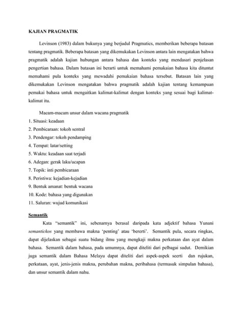 Kajian Pragmatik Pdf