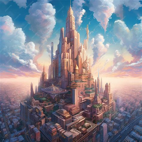 Premium AI Image | Fantasy art of the skyscrapper