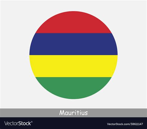 Mauritius Round Circle Flag Royalty Free Vector Image