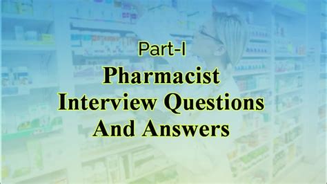 Pharmacist Interview Questions And Answers Most Common Questions In