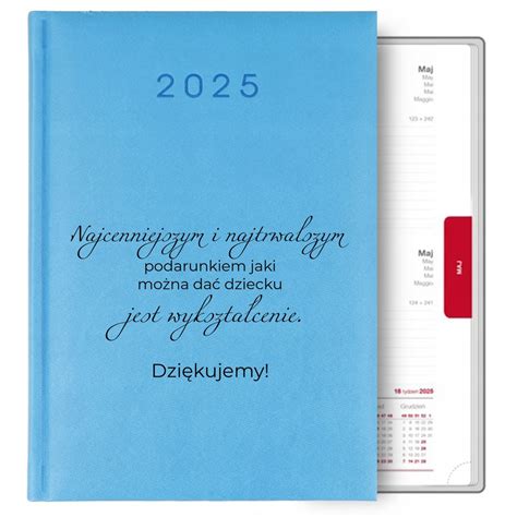 KALENDARZ BŁĘKITNY A5 2025 TERMINARZ PLANER PREZENT DLA NAUCZYCIELKI