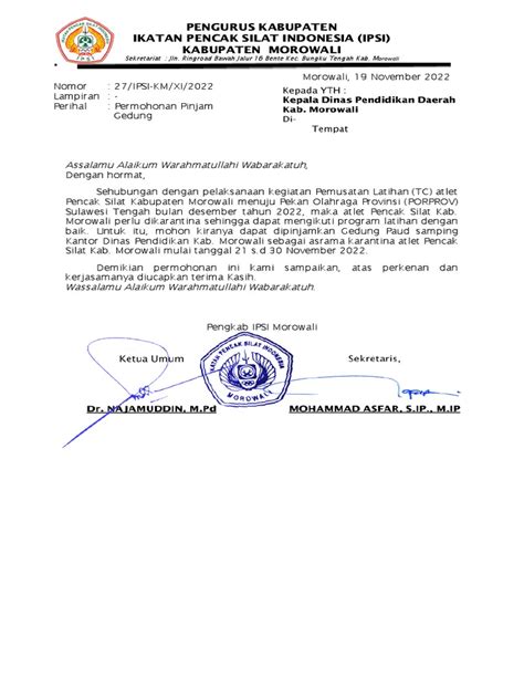 Surat Peminjaman Gedung Pdf