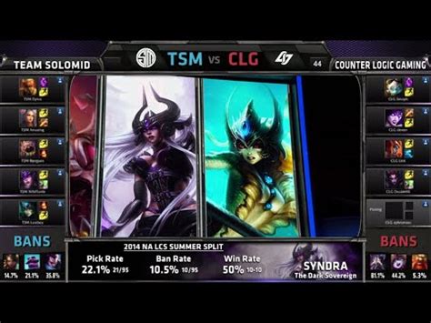 Team Solomid Vs CLG S4 NA LCS Summer Split 2014 Week 10 Day 2 TSM