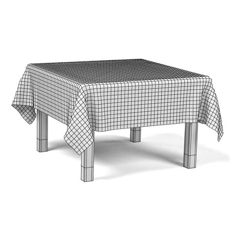 3d table tablecloth square model