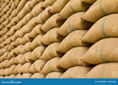 Pile Of Rice Sacks Stock Photo Image Of Packaging Dock 31873658