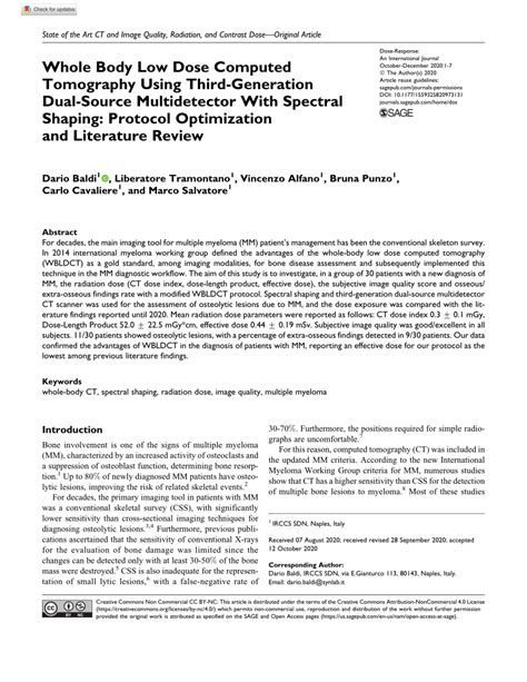 Pdf Whole Body Low Dose Computed Tomography Using Third Generation