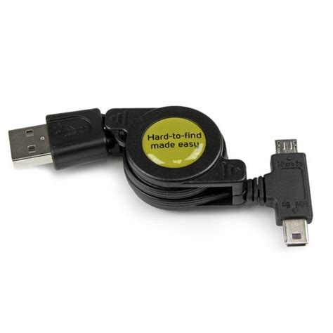 Retractable Usb To Micro Mini Usb Combo Cable 25ft Micro Usb