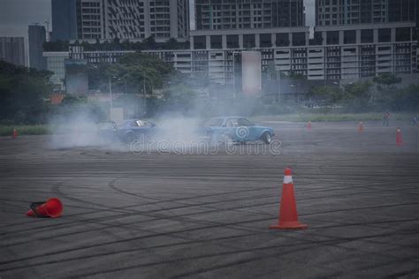 Distance Scene Of Amateur Driver Practicing Car Drifting Stock Image Image Of Aerodynamic