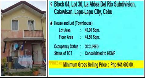 Pag IBIG Foreclosed TOWNHOUSE At LOT 30 BLOCK 04 LA ALDEA DEL RIO