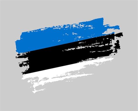 Bandera De Estilo De Pincel Grunge De Estonia Pintada A Mano Sobre