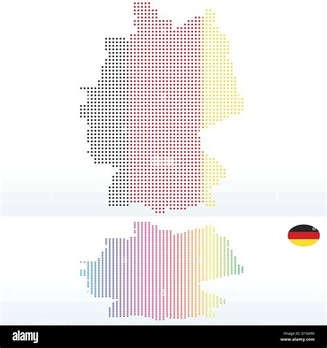 Vector Image Map Of Federal Republic Of Germany With With Dot Pattern