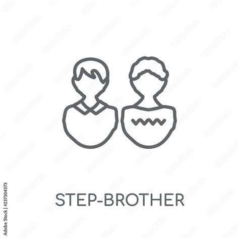 Step Brother Linear Icon Modern Outline Step Brother Logo Concept On White Background From