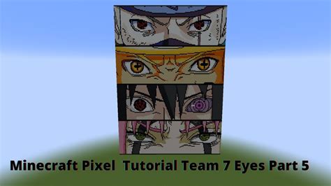 Minecraft Pixel Art Tutorial Team 7 Eyes Sakura Sasuke Naruto