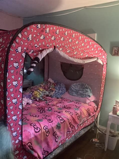 Got The Rare Privacy Pop Hello Kitty Bed Tent I Love How It Looks My Comforter Is Still Being