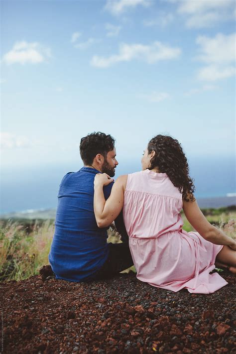 Loving Couple Outside With Ocean Views By Stocksy Contributor Rob