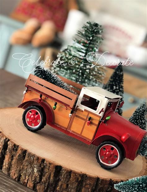 Red Truck with Christmas Tree - Celebrate & Decorate