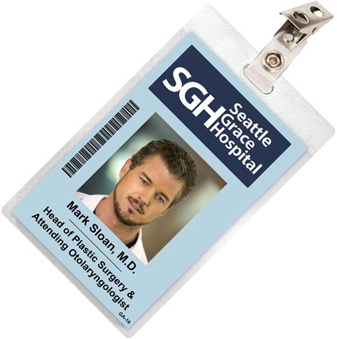 Greys Anatomy Mark Sloan Seattle Grace Hospital Id Badge Etsy