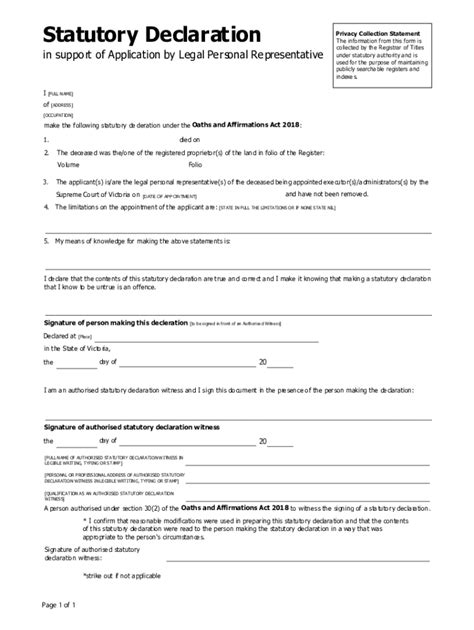 Australia Statutory Declaration Victoria Statement Fill Out And Sign