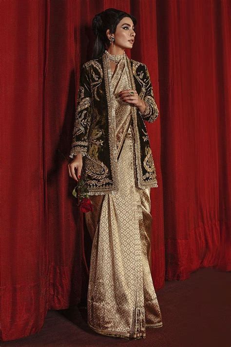 Different Ways To Wear A Jacket With A Saree Saree Jacket Designs