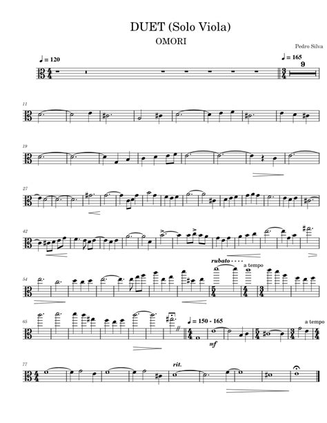 Omori Duet For Viola Sheet Music For Viola Solo