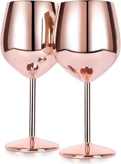 Stainless Steel Wine Glasses Set Of 2 18oz Stainless Steel Wine Goblets Unique