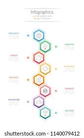 Infographic Hexagon Venn Diagram Chart Template Stock Vector Royalty