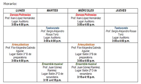 Talleres abiertos a todo el público 2019 Centro Escolar Aparicio