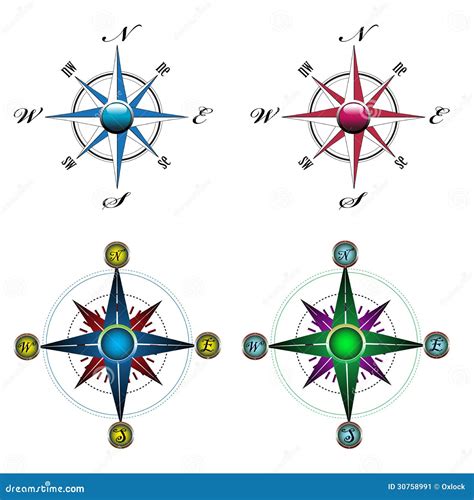 Compass Set Stock Vector Illustration Of Arrow Geography 30758991