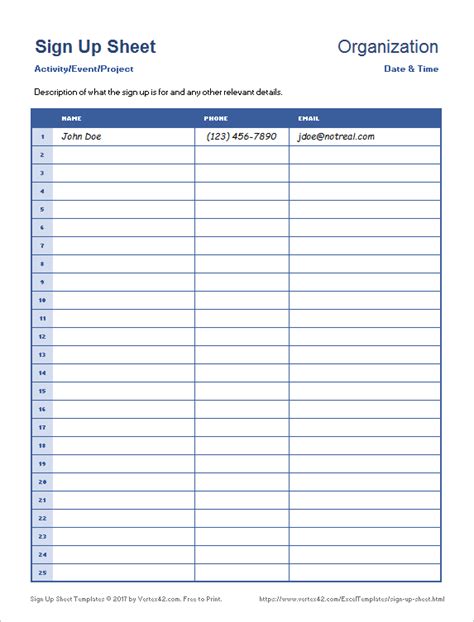 Sign In Sheet Template Google Docs Amulette