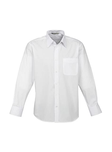 Long Sleeve White Dress Mens Shirt By Biz Bethells Uniforms