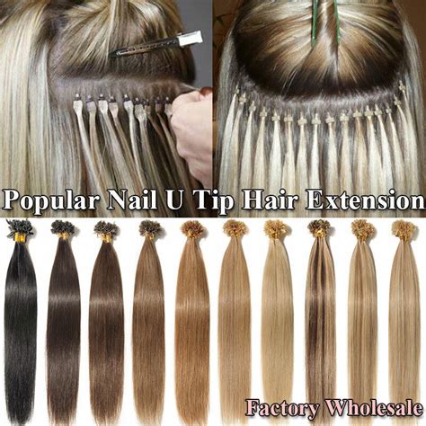 Pre Bonded Nail U Tip 200s Thick Keratin Remy Human Hair Extensions