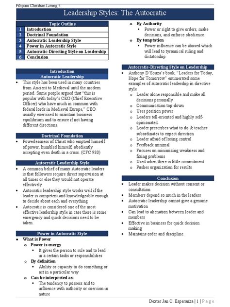 7 The Autocratic Leadership | PDF