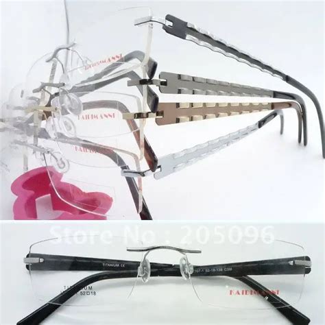 Buy Wholesale Lt707 1 Pure Titanium Rimless With Wavy Temple Rectangular