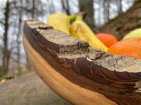 Wooden Fruit Bowl, Modern-rustic Design, Oval Shape, Walnut Wood, Live ...