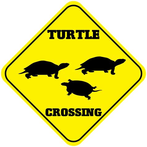 Turtle Crossing Funny Metal Aluminum Novelty Sign Ebay