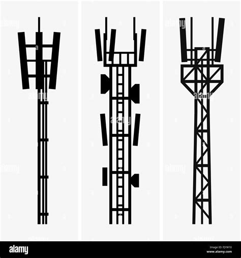 Cell Tower Silhouette Stock Vector Images Alamy