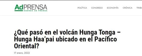 AdPrensa Qué pasó en el volcán Hunga Tonga Hunga Haapai ubicado