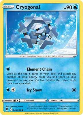 Cryogonal : SWORD AND SHIELD - EVOLVING SKIES - 43/203 - Pokemon Single ...