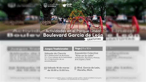 Dif Morelia Invita A Actividades Culturales Educativas Y Recreativas