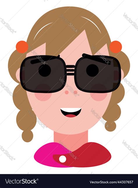 Girl with square glasses on a white background Vector Image