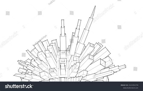 City Concept Sketch Vector Drawing Stock Vector (Royalty Free ...