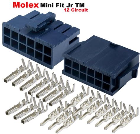 Molex 12 Pin Black Connector Pitch 4 20mm 0165 W 18 24 AWG Pin Mini