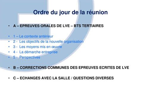 Ppt Epreuves Orales De Lve Des Bts Tertiaires Session R Union D