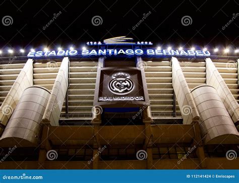 View of the Facade of the Santiago Stadium Bernabeu Del Real Madrid at ...